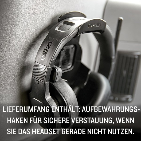 Garmin dezl Headset 200 - 장거리 운전자를 위한 프리미엄 Bluetooth 2-in-1 스테레오 헤드셋 내부, 고품질, 잡음 제거(ANC) 및 붐 마이크, 최대 50시간의 통화 시간, 90m 범위, 편안