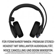 Garmin dezl Headset 200 - 장거리 운전자를 위한 프리미엄 Bluetooth 2-in-1 스테레오 헤드셋 내부, 고품질, 잡음 제거(ANC) 및 붐 마이크, 최대 50시간의 통화 시간, 90m 범위, 편안