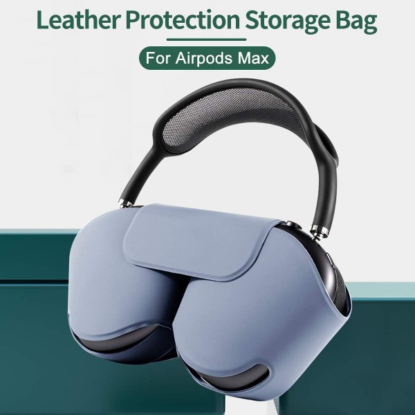 Apple AirPods Max용 CENMASO Smart Case, 절전 모드 기능이 있는 AirPods Max 가죽 보호 케이스, 초경량, 긁힘 방지, 먼지 방지, 퍼플