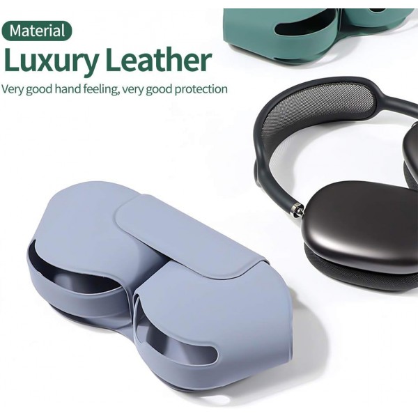 Apple AirPods Max용 CENMASO Smart Case, 절전 모드 기능이 있는 AirPods Max 가죽 보호 케이스, 초경량, 긁힘 방지, 먼지 방지, 퍼플