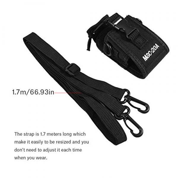 3 PCS 유니버설 워키 토키 나일론 벨트 케이스 가방 (조정 가능한 어깨 끈 포함) Kenwood/Motorola/HYT 양방향 라디오 용 양방향 라디오 홀더 홀스터 케이스 MSC-20A