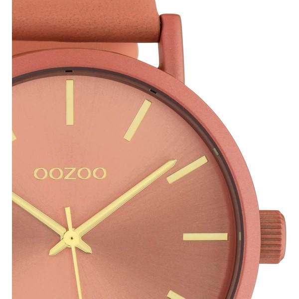 가죽 스트랩이 있는 Oozoo 여성용 시계 42mm 색상 Oozoo Unicolor Salmon