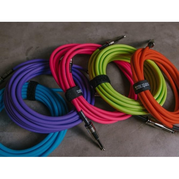 Ernie Ball 편조 기기 케이블, 직선/앵글, 10피트, 네온 오렌지(P06079)