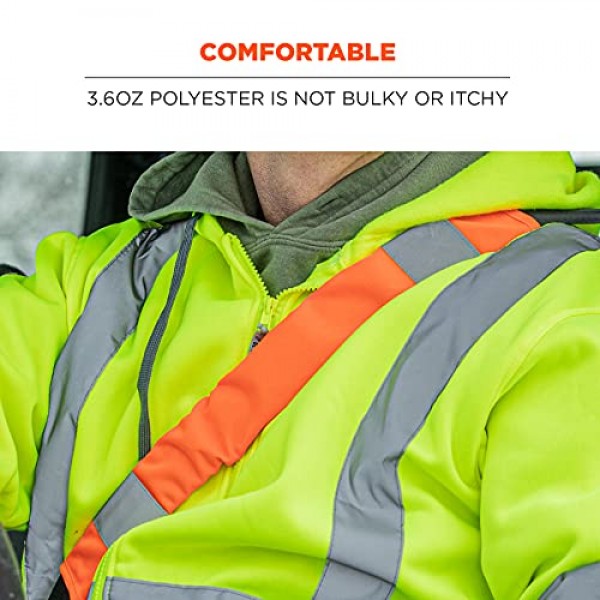 Ergodyne GloWear 8004 고가시성 반사 안전벨트 커버, 오렌지