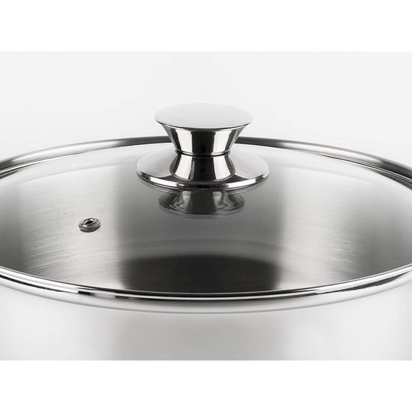 4개의 CI28 인덕션 직경 28 cm, 은색, 스테인리스 스틸 18/10 Cacerola Inoxidable 18/10 28 cm