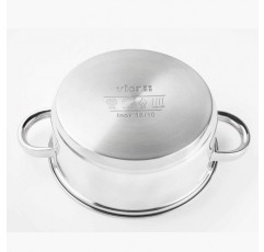 4개의 CI28 인덕션 직경 28 cm, 은색, 스테인리스 스틸 18/10 Cacerola Inoxidable 18/10 28 cm