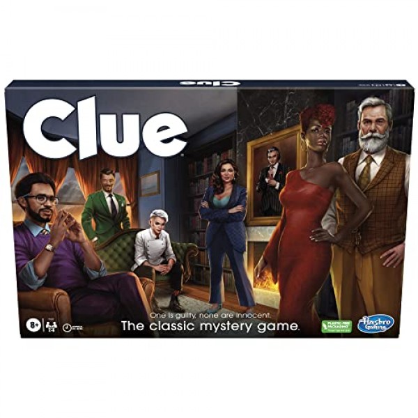 8세 이상 어린이를 위한 CLUE Hasbro 게임 보드 게임, 2-6인용 재구상 게임, 미스터리 게임, 탐정 게임, 어린이 및 성인을 위한 가족 게임 Clue(2023 Refresh)