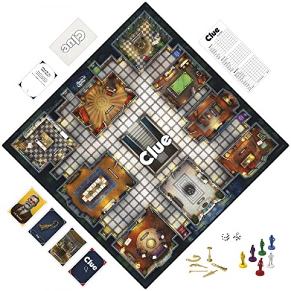 8세 이상 어린이를 위한 CLUE Hasbro 게임 보드 게임, 2-6인용 재구상 게임, 미스터리 게임, 탐정 게임, 어린이 및 성인을 위한 가족 게임 Clue(2023 Refresh)