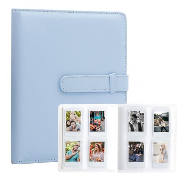 폴라로이드 Fujifilm Instax Mini 11 12 9 8+ 8 7+ 즉석 카메라, KODAK Step/Canon IVY/HP 스프로킷 컬러 포토 프린터(파란색)용 256 포켓 사진 앨범