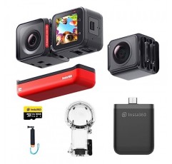Insta360 ONE RS 트윈 수상 스포츠 키트 - 방수 4K60fps 액션캠 및 5.7K 360° 카메라, 교환 가능한 렌즈, 안정화, 48MP 사진, 액티브 HDR, AI 편집