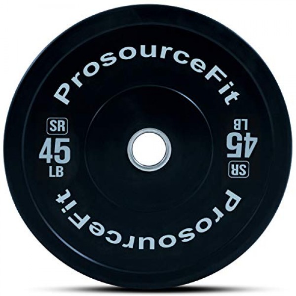 ProsourceFit 솔리드 고무 범퍼 플레이트(개별 판매), 강철 인서트 포함, 15lb, 근력 트레이닝 및 크로스 컨디셔닝, 파워 리프팅