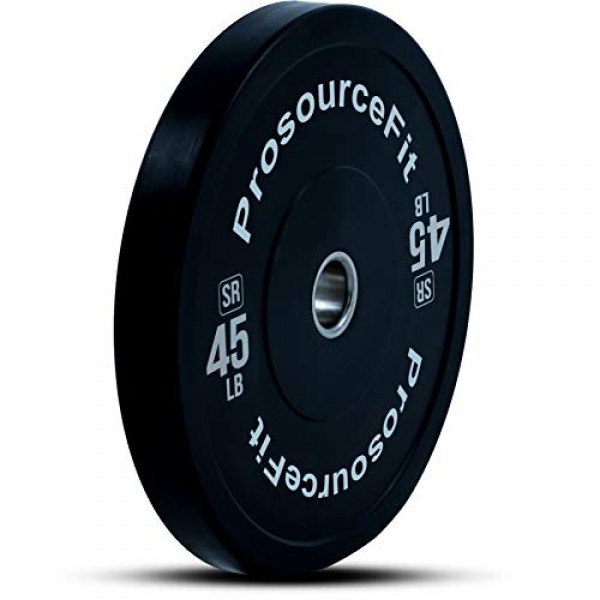 ProsourceFit 솔리드 고무 범퍼 플레이트(개별 판매), 강철 인서트 포함, 15lb, 근력 트레이닝 및 크로스 컨디셔닝, 파워 리프팅