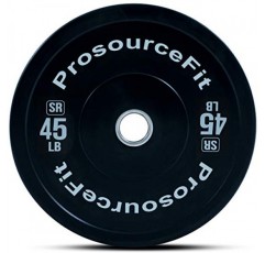 ProsourceFit 솔리드 고무 범퍼 플레이트(개별 판매), 강철 인서트 포함, 15lb, 근력 트레이닝 및 크로스 컨디셔닝, 파워 리프팅