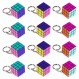 퍼즐 큐브 파티 | 키체인이 포함된 미니 레트로 네온 스피드큐브 | 완벽한 Goodie Bag 필러, Pinata Stuffer | 감각적인 안절부절 장난감 | 12팩