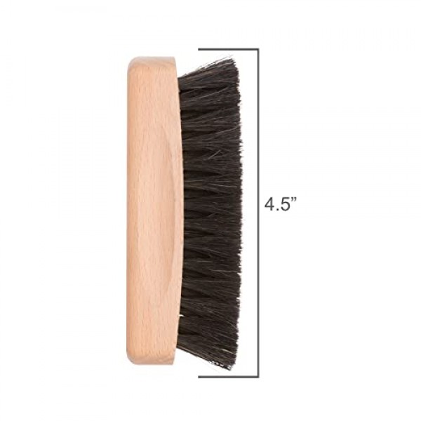 Redecker 천연 다크 말총 구두닦이 브러시, 미처리 너도밤나무 손잡이, 길이 4-5/7인치, 독일산