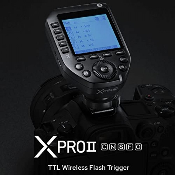 Godox XproII-S TTL 2.4G 무선 고속 동기화 1/8000s, 11개의 사용자 정의 기능, 5개의 그룹 버튼, 4개의 기능 버튼으로 소니 카메라(XPROII-S)에 편리한 조작 제공