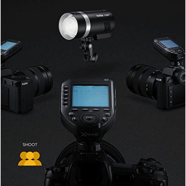 Godox XproII-S TTL 2.4G 무선 고속 동기화 1/8000s, 11개의 사용자 정의 기능, 5개의 그룹 버튼, 4개의 기능 버튼으로 소니 카메라(XPROII-S)에 편리한 조작 제공