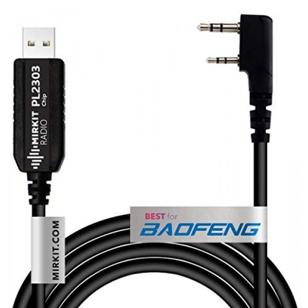 MIRKIT USB 프로그래밍 케이블 Baofeng 양방향 햄 휴대용 라디오용 기본 모델 PL2303 칩: UV-5R, 5RA, 5R Plus, 5RE, bf F8HP, UV3R Plus, BF-888S,UV-82, 5RX3, GA-2S, BF-F8+ , H777, UV-82HP
