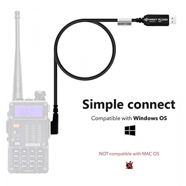 MIRKIT USB 프로그래밍 케이블 Baofeng 양방향 햄 휴대용 라디오용 기본 모델 PL2303 칩: UV-5R, 5RA, 5R Plus, 5RE, bf F8HP, UV3R Plus, BF-888S,UV-82, 5RX3, GA-2S, BF-F8+ , H777, UV-82HP