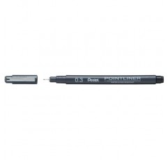 펜텔 포인트라이너 S20P-03A, 파인라이너, 블랙, 방수 및 내광성, 0.03mm, 12개입