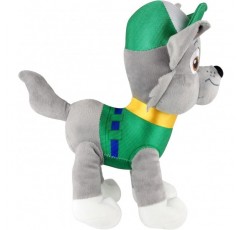 PAW PATROL P:os 76966 귀여운 장난감 Rocky the dog, 4발 도우미, 높이 약 27.5 cm, 놀고 껴안을 수 있는 귀여운 플러시 장난감, 소년 소녀