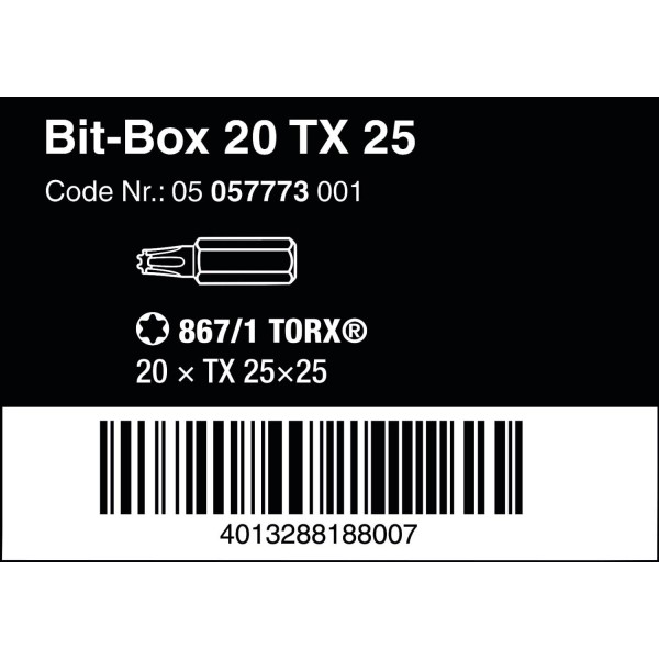 비트박스 20 H 엑스트라 하드 비트 TX25 x 25mm, 20개