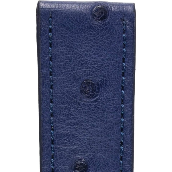 Rios 1931 MAISON 네이비 블루 19mm 실버 버클의 정품 타조 가죽 시계 스트랩