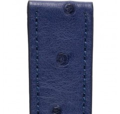 Rios 1931 MAISON 네이비 블루 19mm 실버 버클의 정품 타조 가죽 시계 스트랩