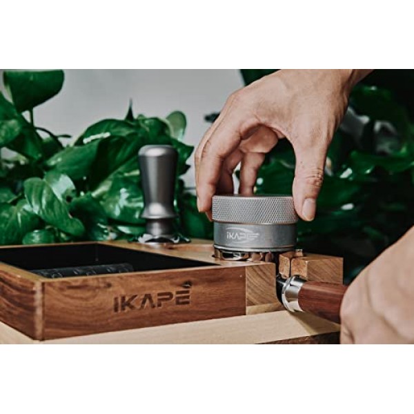 IKAPE 커피 제품, 53MM 커피 디스트리뷰터, 중력 적응형 에스프레소 디스트리뷰터는 모든 53MM 에스프레소 포터필터에 적합, 54MM Breville 바텀리스 포터필터(실버)와 호환 
