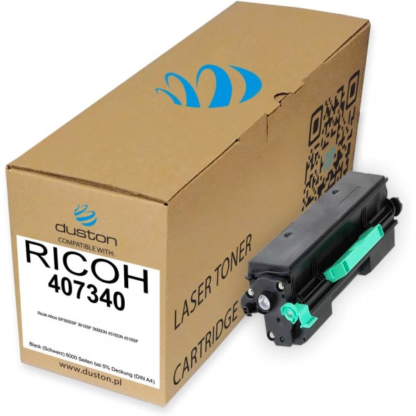 Ricoh Aficio SP3600SF 3610SF 3600DN 4510DN 4510SF와 호환되는 2x 407340 검정 더스톤 토너