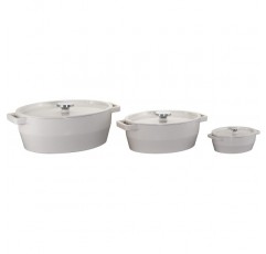 Pyrex 8010745.0 용량 5L8 Galet 슬로우 쿡 캐서롤 타원형 주철 크림 직경 33 cm