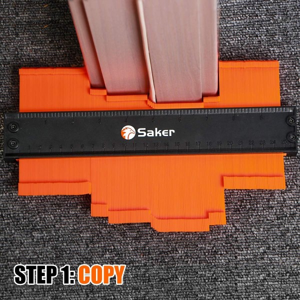 Saker Contour Gauge Profile Tool(12cm+25cm/5인치+10인치)-조절 가능한 잠금-정밀 복사 불규칙한 모양 복사기-용접 목공 추적-DIY Handyman Orange 용 도구가 있어야 함