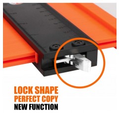 Saker Contour Gauge Profile Tool(12cm+25cm/5인치+10인치)-조절 가능한 잠금-정밀 복사 불규칙한 모양 복사기-용접 목공 추적-DIY Handyman Orange 용 도구가 있어야 함