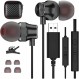 마이크가 있는 PC 헤드셋, USB PC 헤드폰 게임용 헤드셋 와이어가 있는 인이어 HiFi 스테레오 이어폰(노이즈 캔슬링 볼륨 컨트롤 포함) PS4용 컴퓨터 헤드셋 PS5 노트북 데