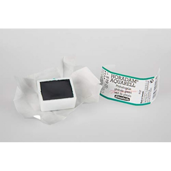 Schmincke - 48가지 최고급 수채화가 포함된 HORADAM® AQUARELL 컬러 박스, 74448097, 블랙 메탈 박스, 페인팅 세트, 프리미엄 수채화, 48 x 1/2 팬