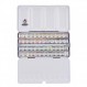 Schmincke - 48가지 최고급 수채화가 포함된 HORADAM® AQUARELL 컬러 박스, 74448097, 블랙 메탈 박스, 페인팅 세트, 프리미엄 수채화, 48 x 1/2 팬