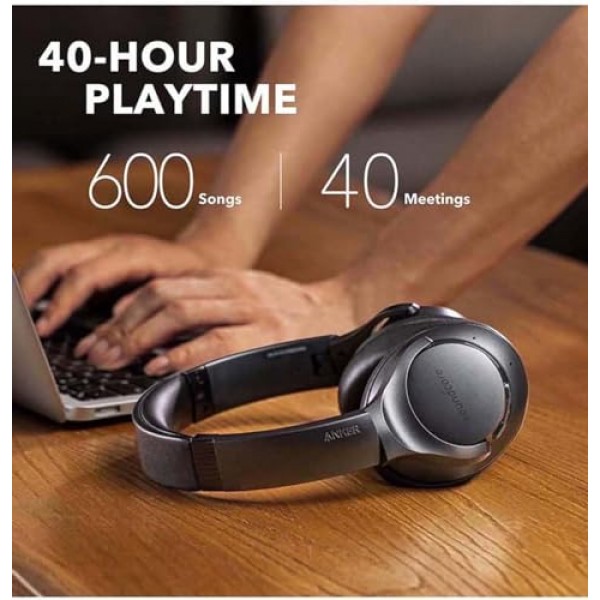 Soundcore Anker Life Q20 하이브리드 능동형 소음 차단 헤드폰, 40시간 재생 시간을 갖춘 무선 오버이어 Bluetooth 헤드폰, 고해상도 오디오, 깊은 베이스, 메모리 폼 이어컵 및 