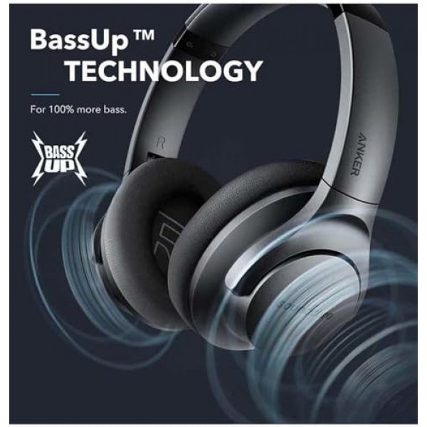 Soundcore Anker Life Q20 하이브리드 능동형 소음 차단 헤드폰, 40시간 재생 시간을 갖춘 무선 오버이어 Bluetooth 헤드폰, 고해상도 오디오, 깊은 베이스, 메모리 폼 이어컵 및 