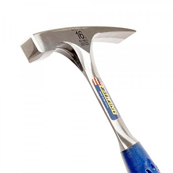 ESTWING 벽돌공/메이슨의 망치 - 단조 강철 구조 및 충격 감소 그립이 포함된 16온스 석공 도구 - E3-16BLC