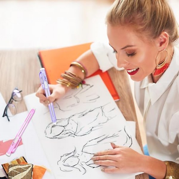 2Pcs 개폐식 기계 지우개 펜, 6Pcs 교체 지우개가있는 Mabor 펜 스타일 지우개 학교 홈 오피스 쓰기 도면 용 기계 지우개 리필