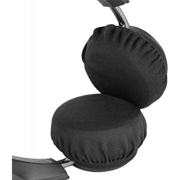 Geekria Stretchable Fabric 헤드폰 커버/세척 가능한 위생 이어컵 이어패드 커버는 1.6 - 3.15(4cm - 8cm 이어 패드) 소형 오버이어 헤드폰/헤드셋/4개(2쌍) Black Schwarz에 적합