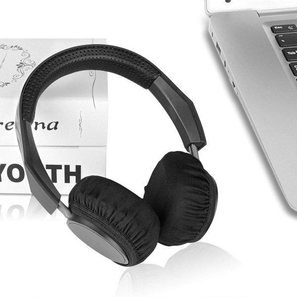 Geekria Stretchable Fabric 헤드폰 커버/세척 가능한 위생 이어컵 이어패드 커버는 1.6 - 3.15(4cm - 8cm 이어 패드) 소형 오버이어 헤드폰/헤드셋/4개(2쌍) Black Schwarz에 적합