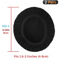 Geekria Stretchable Fabric 헤드폰 커버/세척 가능한 위생 이어컵 이어패드 커버는 1.6 - 3.15(4cm - 8cm 이어 패드) 소형 오버이어 헤드폰/헤드셋/4개(2쌍) Black Schwarz에 적합