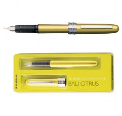 PLATINUM Plaisir PGB-1000#47 만년필/펜촉: M 미디엄 미디엄/색상: 발리 시트러스 옐로우/수제/플라스틱 포장/만년필 1피스(1팩)