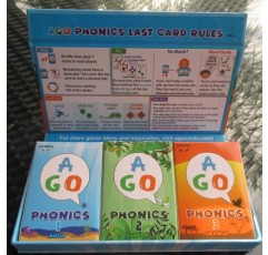 AGO Phonics 카드 게임(3레벨 박스 세트). 재미있는 카드 게임을 하면서 읽기 능력을 키우고 단어와 파닉스 소리를 배우세요!