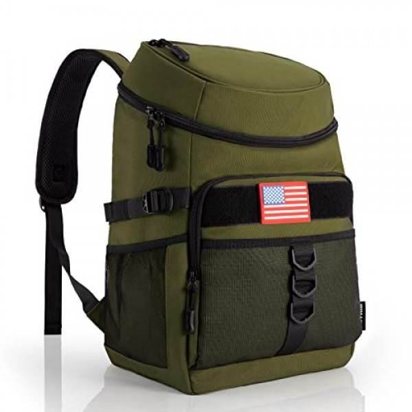JOYHILL 36 캔 배낭 쿨러, 전술 절연 소프트 쿨러 가방 남성 여성을위한 대용량 누출 방지 쿨러 배낭, 캠핑 하이킹 피크닉 해변을위한 여행 배낭