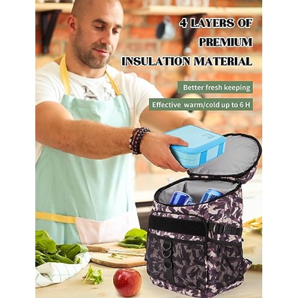 JOYHILL 36 캔 배낭 쿨러, 전술 절연 소프트 쿨러 가방 남성 여성을위한 대용량 누출 방지 쿨러 배낭, 캠핑 하이킹 피크닉 해변을위한 여행 배낭