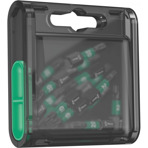 Wera Bit-Box 15 Impaktor TX20 마찰 충격 비트, 캠아웃 방지 Torx 20x25mm, 15개 팩, 05057772001(897 4 IMP 홀더와 함께 사용)