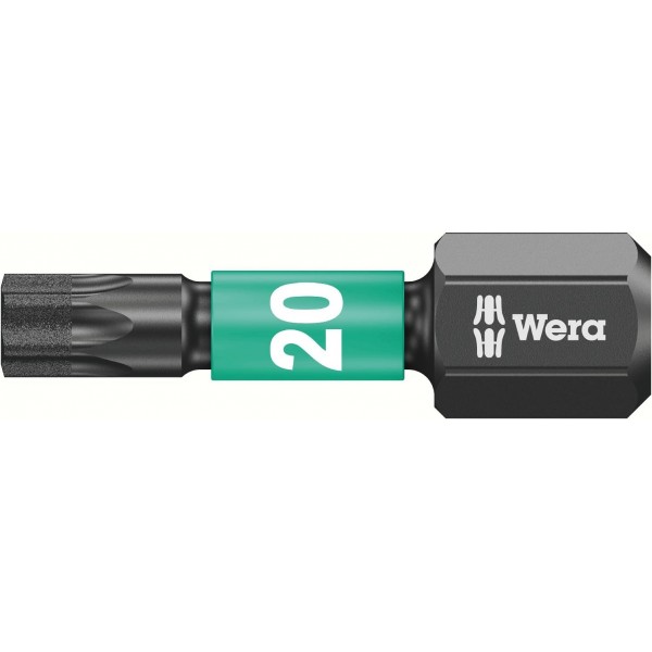 Wera Bit-Box 15 Impaktor TX20 마찰 충격 비트, 캠아웃 방지 Torx 20x25mm, 15개 팩, 05057772001(897 4 IMP 홀더와 함께 사용)