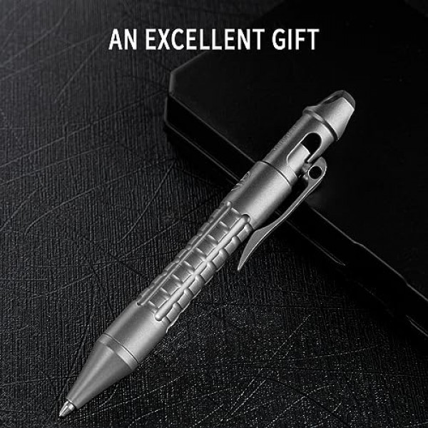 TISUR 소형 볼펜, 티타늄 볼트 액션 펜 EDC 포켓 펜 시그니처 펜 포켓 펜 (클립 스타일/88mm)